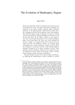 The Evolution of Bankruptcy Stigma