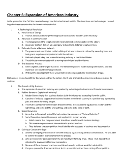 Chapter 6: Expansion of American Industry