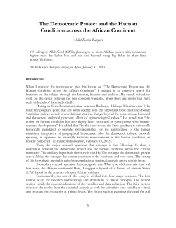 The Democratic Project and the Human Condition across the African