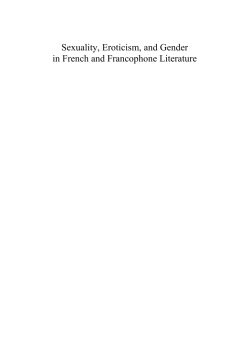 Sexuality, Eroticism, and Gender in French and Francophone