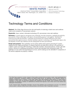 Technology Terms and Conditions - American Public Transportation