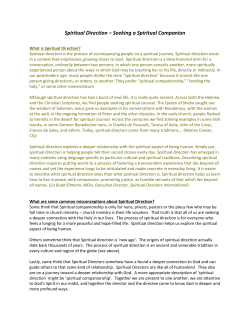 Spiritual Direction &ndash; Seeking a Spiritual Companion