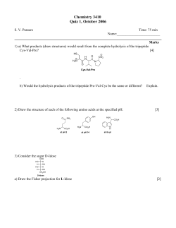 Chemistry 3410 Quiz 1, October 2006