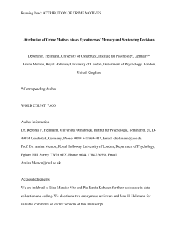Attribution of Crime Motives biases Eyewitnesses