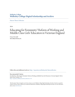 Educating for Femininity? Reform of Working and Middle Class Girls