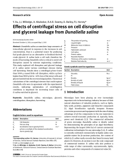 Effects of centrifugal stress on cell disruption and glycerol leakage