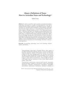 About a Definition of Nano: How to Articulate Nano and
