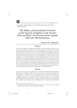 The Politics of International Terrorism in the Security