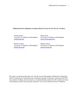 Mathematical Investigations in Inquiry