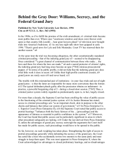 Behind the Gray Door: Williams, Secrecy, and the Federal Grand Jury