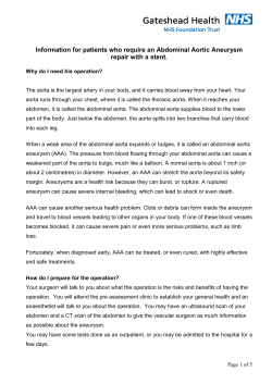 IL28v4 Information for patients who require Aneurysm with a stent