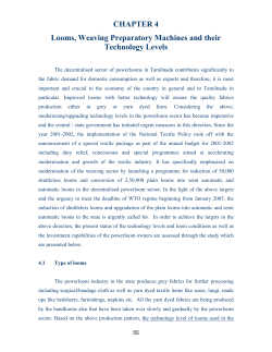 CHAPTER 4 Looms, Weaving Preparatory Machines and their