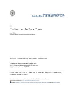 Creditors and the Feme Covert - Scholarship @ GEORGETOWN LAW