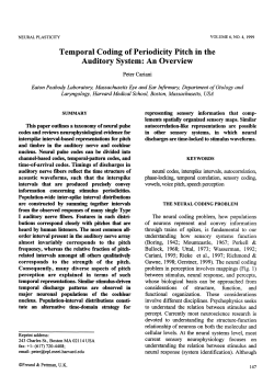 Temporal Coding of Periodicity Pitch in the