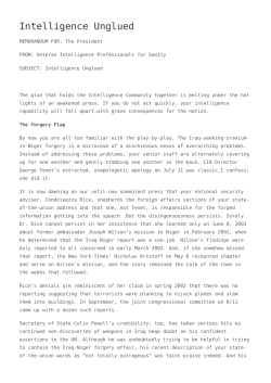 Intelligence Unglued