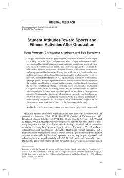 Student Attitudes Toward Sports and Fitness Activities After Graduation