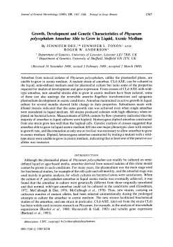 Growth, Development and Genetic Characteristics of