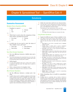 Chapter 9: Spreadsheet Tool &mdash; OpenOffice Calc