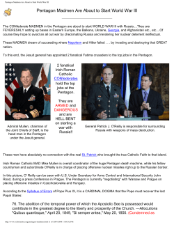 Pentagon Madmen Are About to Start World War III
