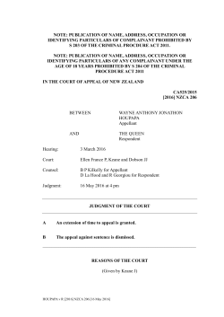 NOTE: PUBLICATION OF NAME, ADDRESS, OCCUPATION OR