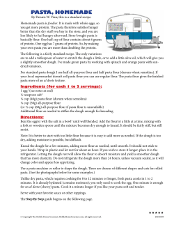 pasta, homemade - Mobile Home Gourmet
