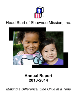 Head Start of Shawnee Mission, Inc. Annual Report 2013-2014