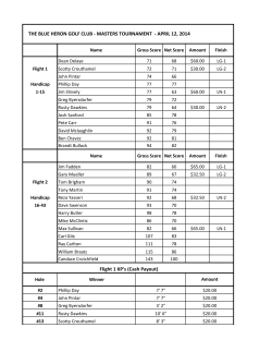 Flight 1 KP`s (Cash Payout) THE BLUE HERON GOLF