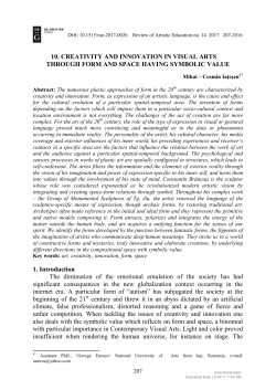 10. CREATIVITY AND INNOVATION IN VISUAL ARTS THROUGH