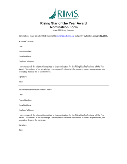 Rising Star of the Year Award Nomination Form