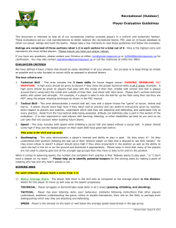 Recreational Player (Team) Evaluation Form