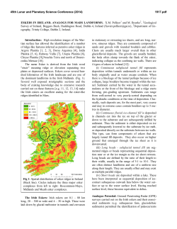 ESKERS IN IRELAND, ANALOGS FOR MARS LANDFORMS. X.M.