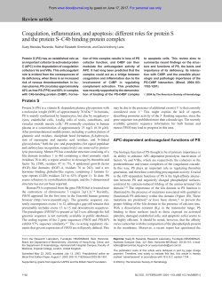 Coagulation, inflammation, and apoptosis: different roles for protein