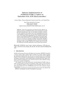 Software Implementation of eSTREAM Profile I Ciphers on