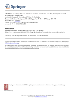 The Effect of Colony Size and Starvation on Food