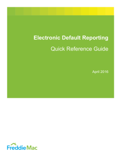 Electronic Default Reporting Quick Reference Guide