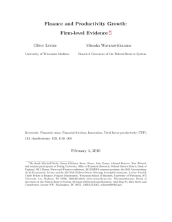 Finance and Productivity Growth: Firm-level Evidence