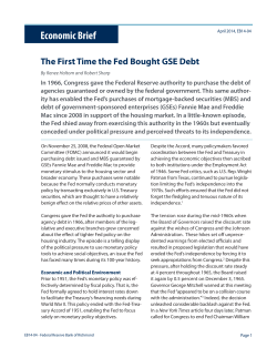 The First Time the Fed Bought GSE Debt
