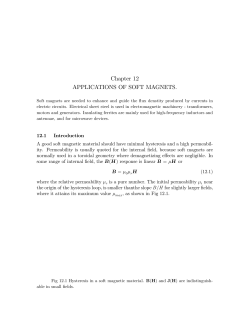 Chapter 12 APPLICATIONS OF SOFT MAGNETS.