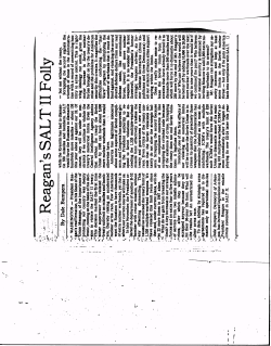 Reagan`s SALT II Folly