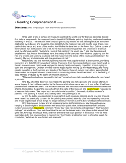 Reading Comprehension - Passage #8 Answer Key File