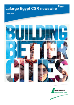 Lafarge Egypt CSR newswire