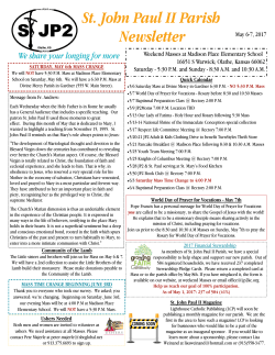 St. John Paul II Parish Newsletter - St. John Paul II