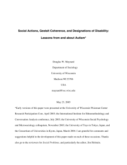 Social Actions, Gestalt Coherence, and Designations of Disability