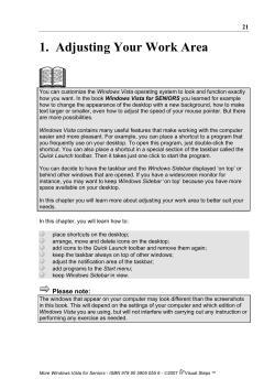 1. Adjusting Your Work Area