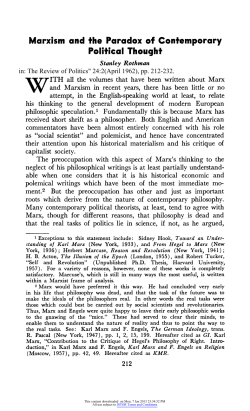 Marxism and the Paradox of Contemporary Political