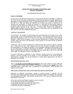 DISADVANTAGE BUSINESS ENTERPRISE (DBE)