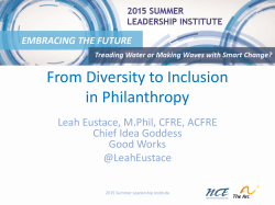 From Diversity to Inclusion in Philanthropy