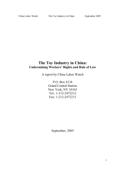 The Toy Industry in China