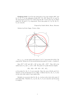Problema O147. Let H be the orthocenter of an acute triangle ABC