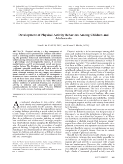 Development of Physical Activity Behaviors Among Children and
